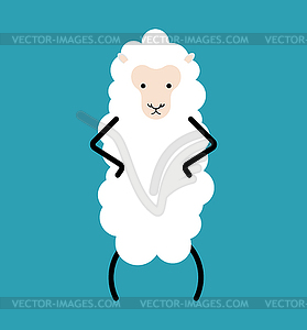 Little White sheep . Farm animal - stock vector clipart