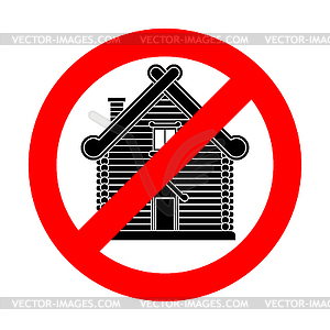 Stop Russian hut. Ban Russia culture. Red - vector clip art
