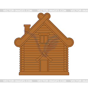 Russian hut. Wooden house in Russia. National Folk - vector clip art