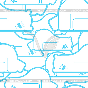 Polar bear asleep pattern seamless. Beast is - vector image