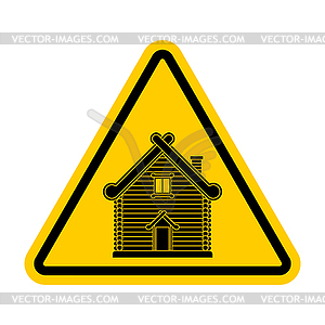 Attention Russian hut. Caution Russia culture. - vector clip art