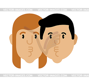 Loving couple of kisses  - vector EPS clipart