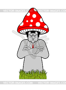 Mushroom businessman. Amanita official . illustra - vector image