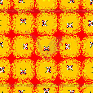 Anger red pattern seamless. Evil background. texture - vector image