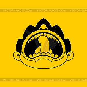 Boy crying open mouth. Child tantrum - vector clip art