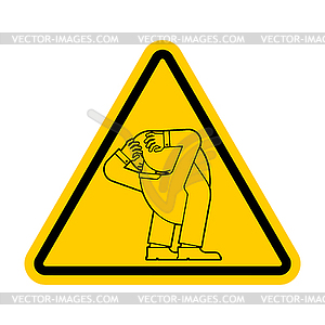 Attention Head up ass. Caution Your problem is - color vector clipart
