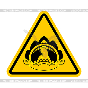 Attention Child tantrum. Caution Boy crying open - vector image