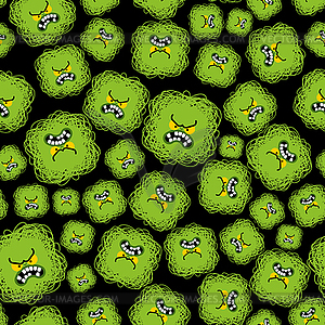 Evil microbe pattern seamless. evil virus background - vector image