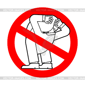 Stop Head up ass. Ban Your problem is obvious. Red - vector clipart