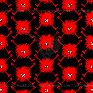 Anger red pattern seamless. Evil background. texture - vector image