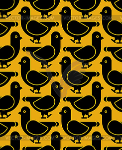 Black dove pattern seamless. dark pigeon background - vector clipart