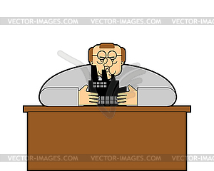 Factory owner. works Big boss - vector clipart