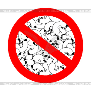 Stop Beetle larva. Ban Maggot. Red prohibition - vector clipart