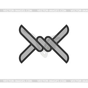 Thorn barbed wire One piece  - vector image