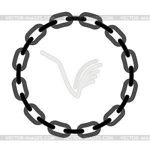 Round frame made of chain - vector clipart