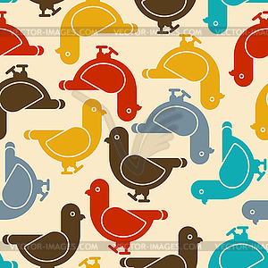 Dove pattern seamless. Pigeon background - vector clipart