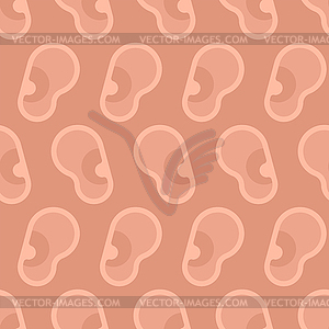 Уши человека бесшовные. фон ушей. текстура - иллюстрация в векторном формате