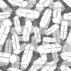 Белое перо шаблон бесшовные. птичье перо - черно-белый векторный клипарт