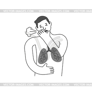 coughing up a lung cartoon