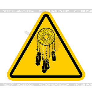 Attention Dreamcatcher. Caution Dream catcher. - vector clipart