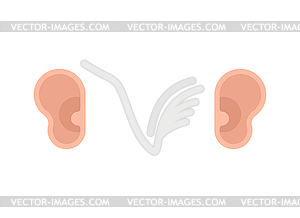 Human Ears template. ear   - royalty-free vector clipart