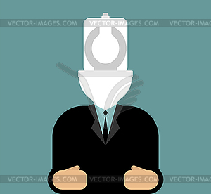 Toilet instead of head. WC face - vector image