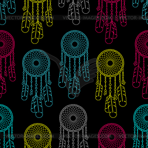 Dreamcatcher pattern seamless. Dream catcher - vector clipart