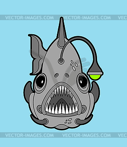 Deep sea fish. Angler  - vector clip art