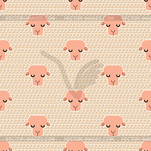 Ram pattern seamless. Lamb background. texture - vector clipart