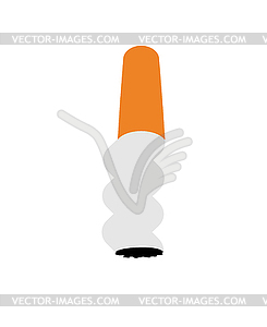 Cigarette butt . End of burning cigarette. illust - vector image