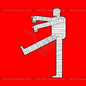 Mummy . Halloween cartoon bandage zombie. illustr - vector image