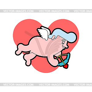 Cupid and heart . Little angel cartoon. Valentines - vector clip art