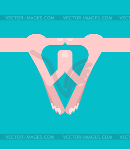 Yoni Mudra . Yoga symbolic hand gesture - vector clipart