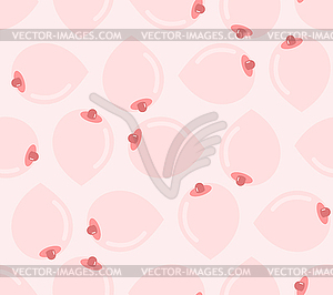 Boobs background. Tits pattern seamless. ornament - vector clipart