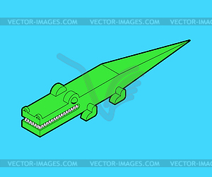 Crocodile Isometric . alligator reptile kids toy - vector EPS clipart