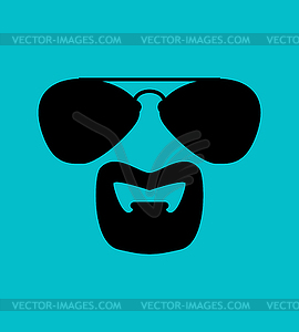 Goatee Beard in Sunglasses . Cool hairstyle illus - vector clipart