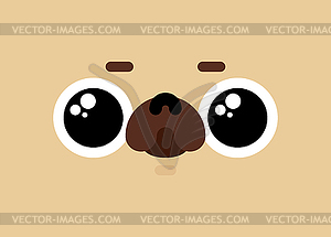 Cute pug face. nice dog. Pet - vector clip art