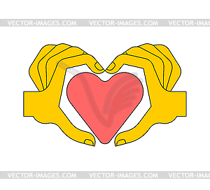 Love fingers symbol. Heart made of finger - vector image