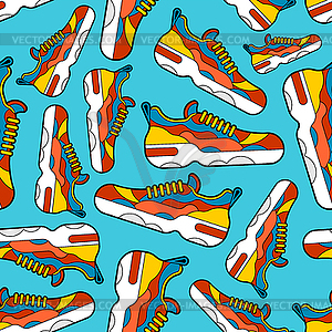 Sneaker pattern seamless. Sneakers background. - vector EPS clipart