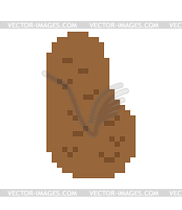 Potatoes pixel art. Potato 8 bit. Pixelate - vector image