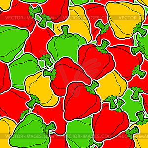 Bell pepper pattern seamless. Vegetable - vector image