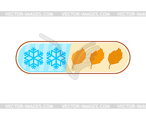 Winter loading bar. Snowflakes and autumn leaves. - royalty-free vector image