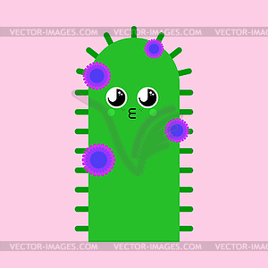 Cactus Cute kawaii . funny peyote cartoon style. - vector EPS clipart