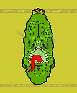 Cucumber monster GMO mutant. Genetically modified - vector image