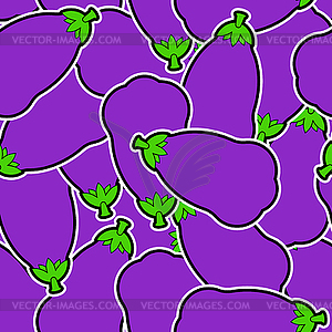 Eggplant pattern seamless. Purple Vegetable - vector clipart