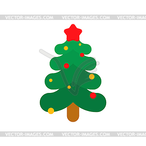 Рождественская елка Симпатичные каваи. веселая рождественская карикатура - векторное изображение EPS