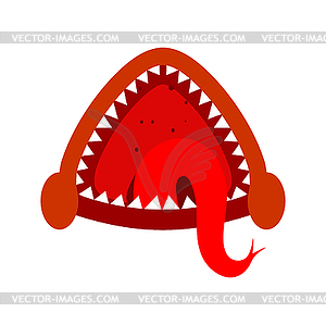 Angry mouth with teeth monster . Scary Maw with - vector clipart