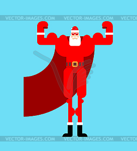 Santa Claus superhero. Super Christmas grandfather - vector clipart