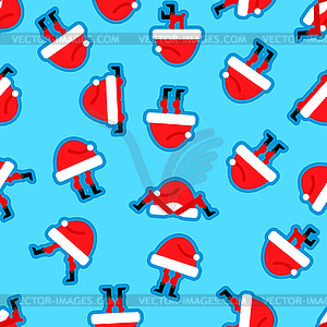 Santa Hat pattern seamless. Christmas red cap - vector image