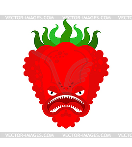 Bell pepper monster GMO mutant. Angry Genetically - vector image